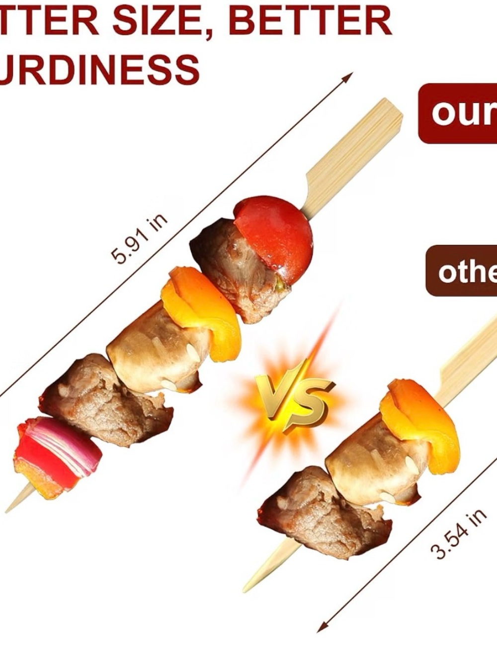 5/$25 Bamboo Cocktail Picks - Natural Wood Skewers - Picture 2 of 5